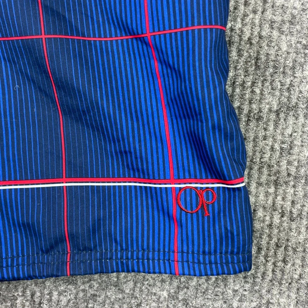OP Board Shorts Mens L 36-38 Blue Plaid Swim Trunks OM16201Y Cargo Pocket